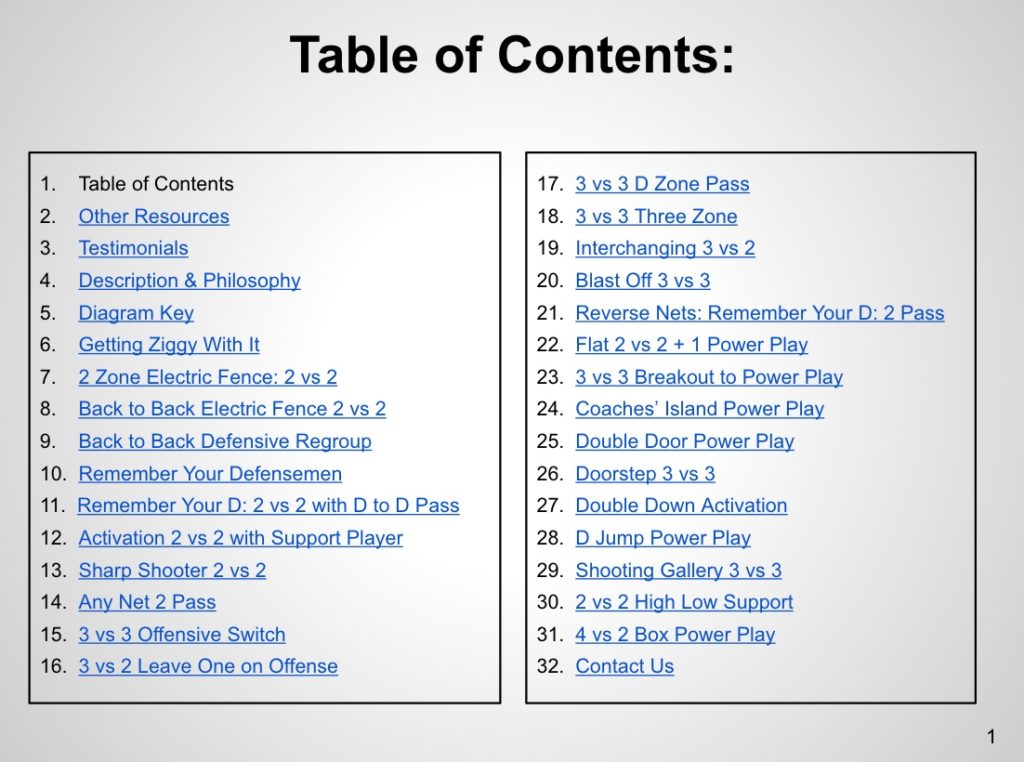 Hockey Drills 2 Table Of Contents - Leslie Global Sports